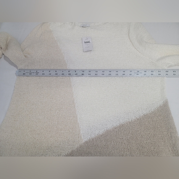 Pure Jill by J.Jill Women's Size Large Cream Multi Color Long Sleeve Sweater - Picture 5 of 12